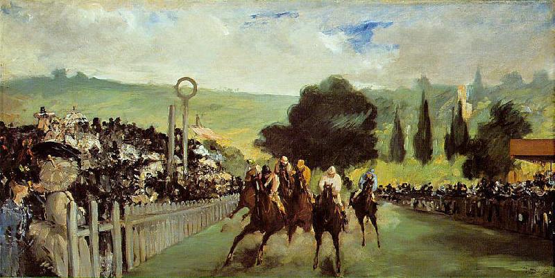 Edouard Manet Course De Chevaux A Longchamp oil painting picture